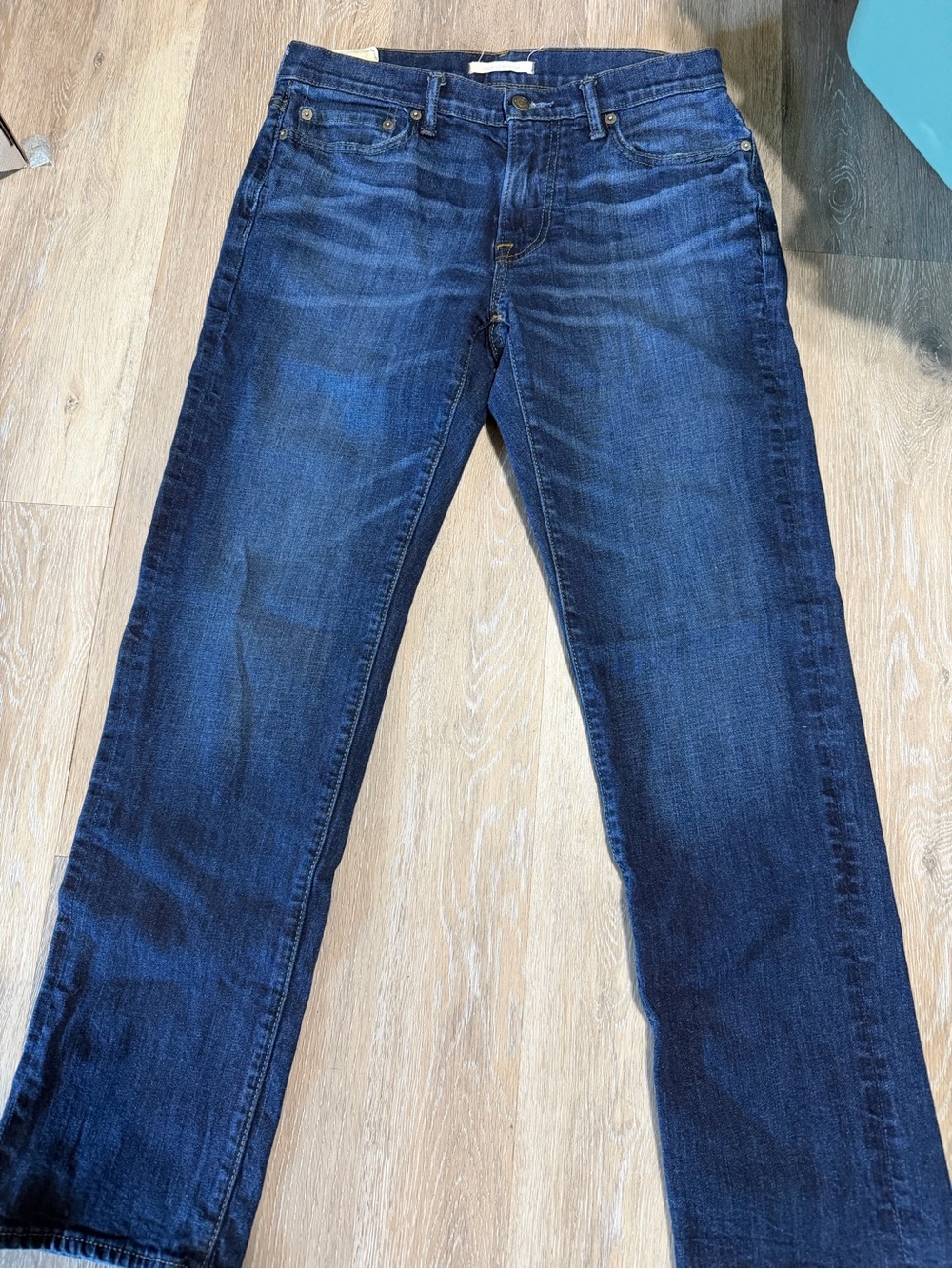Men's Abercrombie Dark Blue Straight-Leg Jeans 30x32